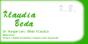 klaudia beda business card